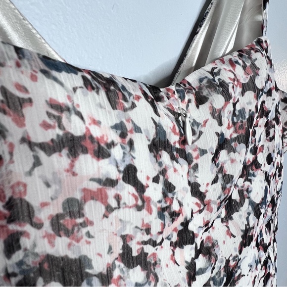 Express Ruffle Wrap Front Maxi Dress Medium Front Slit Ivory Multicolor Print - Picture 9 of 16